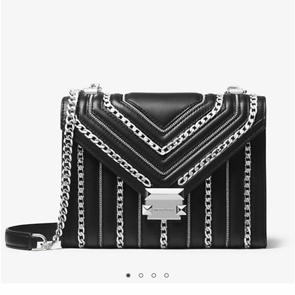 Michel Kors Whitney Large Chain-Link Quilted Leather Convertible Shoulder Bag - Picture 2 of 9